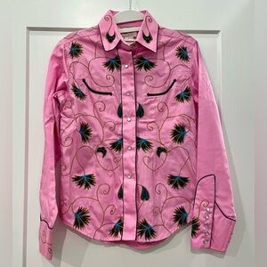 Vintage Rockmount Pink Western Shirt — Women’s Small, Pearl-Snap Style 7753